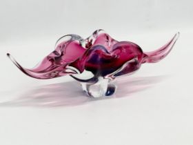 A Mid 20th Century Chribska glass bowl designed by Josef Hospodka. 32x12x10cm