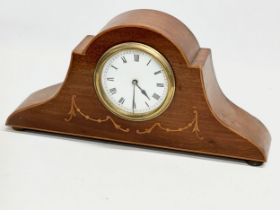 An Early 20th Century inlaid mantle clock. French works. Circa 1900. 33x8x16.5cm