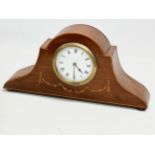 An Early 20th Century inlaid mantle clock. French works. Circa 1900. 33x8x16.5cm