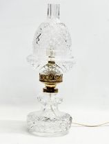 A Waterford Crystal ‘Acorn’ 2 piece table lamp. 44cm