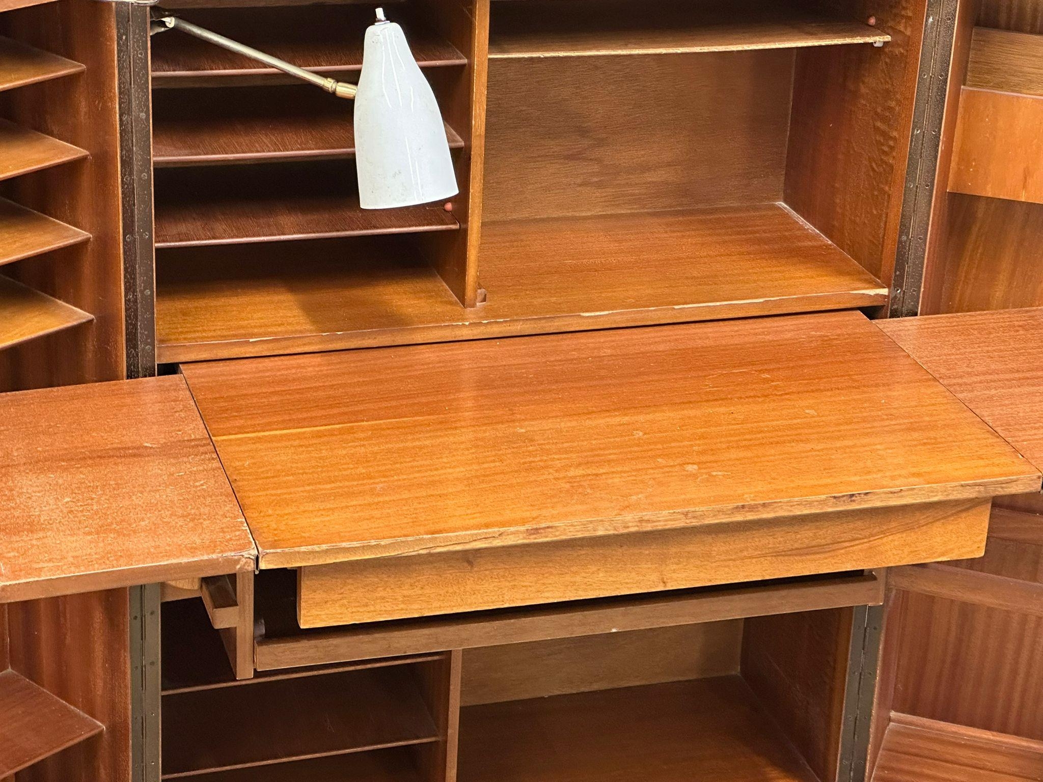 A Mummenthaler and Meier Mid Century teak ‘Magic Box’ folding desk. Open 168x73x114cm. Closed - Image 4 of 4