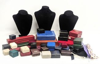 A quantity of jewellery boxes / cases, necklace displays, etc