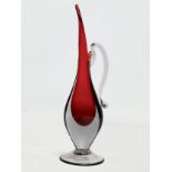 A Murano Glass ewer vase designed by Flavio Poli for Seguso. 30.5cm