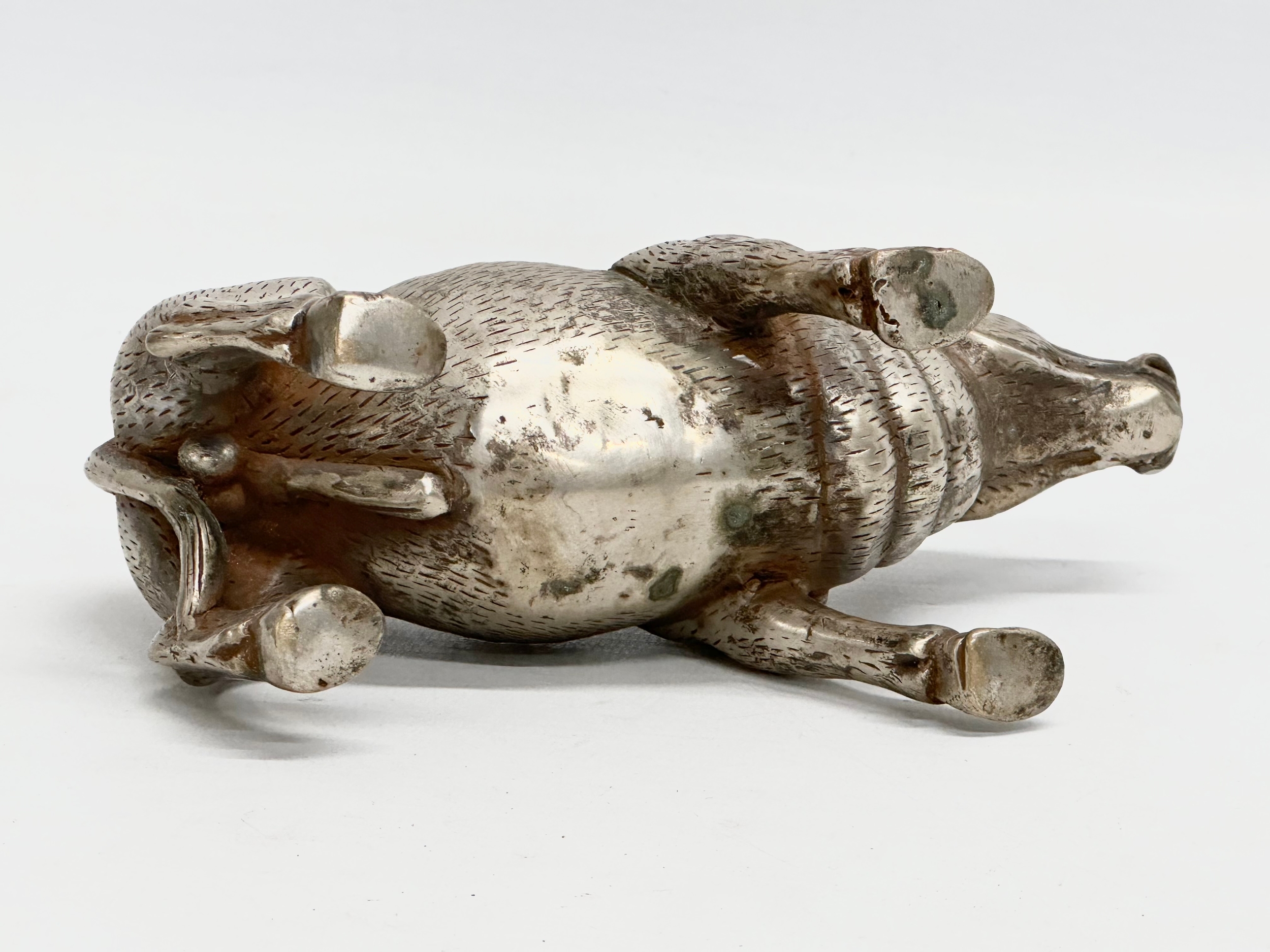 A 20th Century Chinese plated bull. 16.5cm - Image 3 of 3