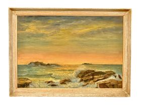 An oil painting by Evelyn Sweeney. An Irish Sunset. Early 20th Century. 50x35cm. Frame 56x41cm