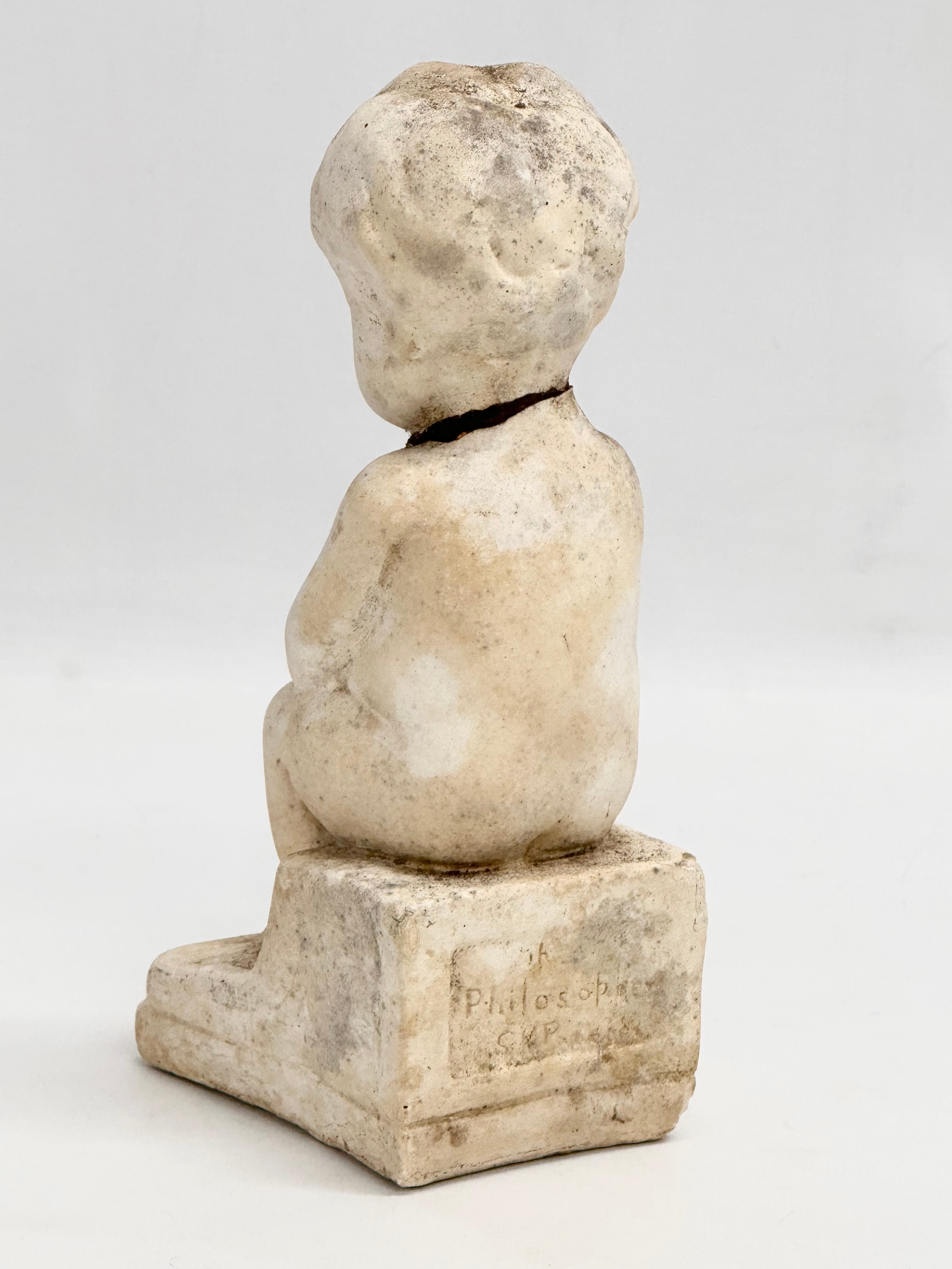 A Sophia Rosamond Praeger (1867-1954) ‘Philosopher’ figurine. 6.5x9x19.5cm - Image 4 of 5
