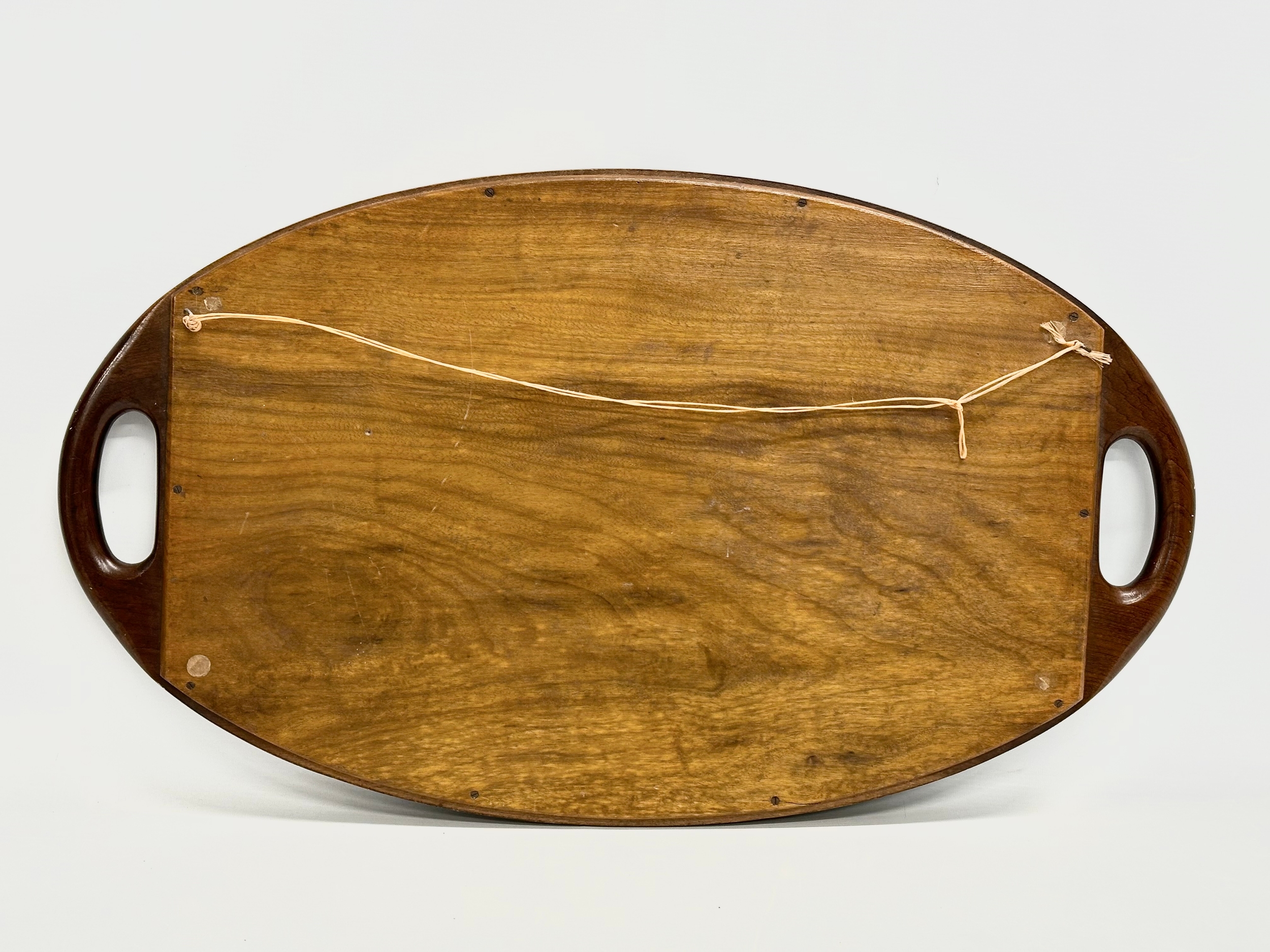 A Mid 20th Century Brazilian serving tray with Mother of Pearl parrot and butterfly design. 70x41cm - Image 7 of 7