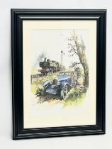 A large watercolour drawing by Vic Millington. 1988. 39x56cm. Frame 63x84cm