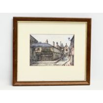 A signed coloured etching by John Bannon. Kelly’s Cellar, Belfast. 9/10. 38x33cm