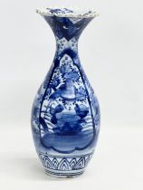 A Late 19th Century Japanese Meiji period baluster vase with frilled rim. Circa 1880-1890. 31.5cm