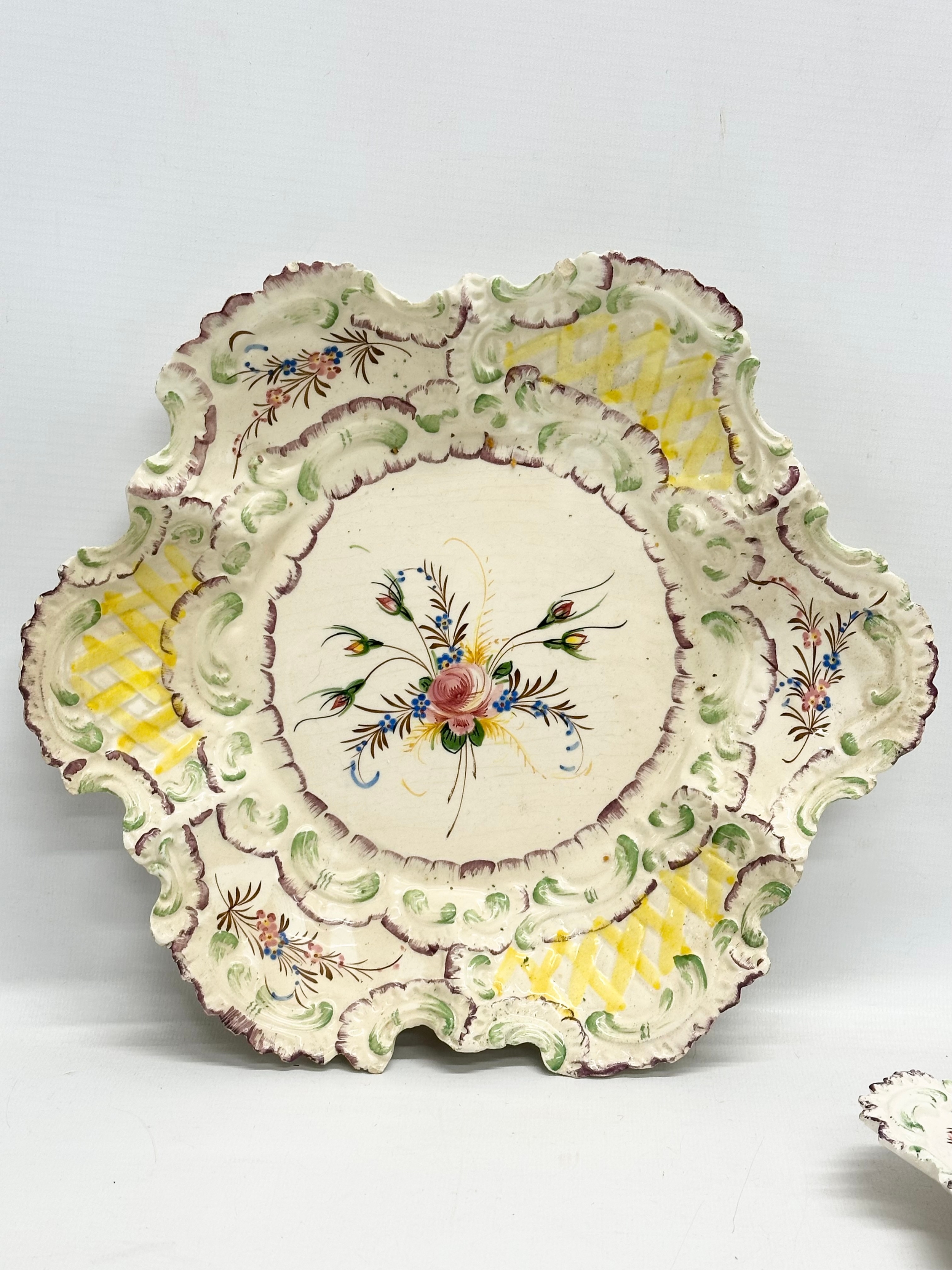 7 early 20th century Italian hand painted Majolica plates. Impressed Made in Italy. With makers - Image 2 of 7