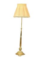 A large Early 20th Century brass standard lamp. Circa 1920. 185cm