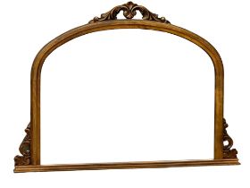 A Victorian style over-mantle mirror, with bevelled glass. 128x93cm