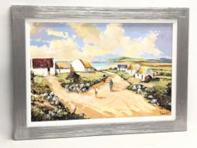 A large oil painting by Franks Fitzsimmons. 75x50cm. Frame 91.5x66.5cm