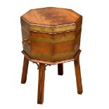 A George III style mahogany brass bound wine cooler. 50x48x67cm