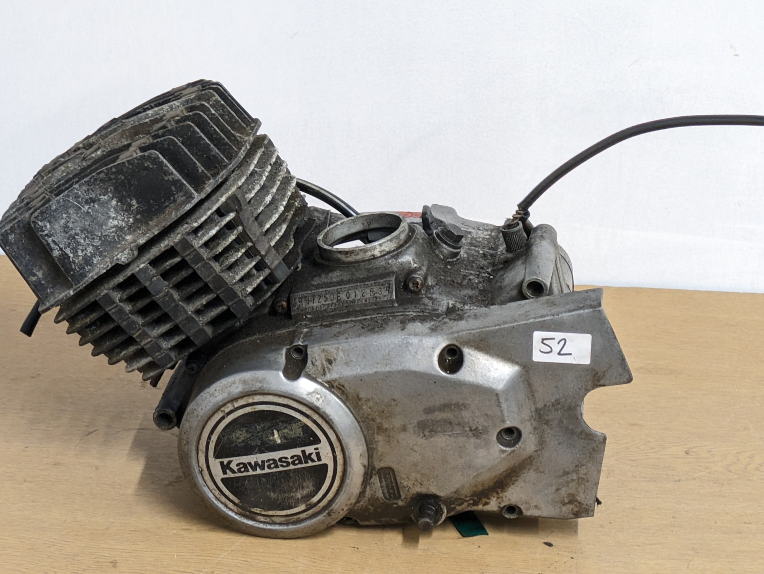 A Kawasaki KH125 engine