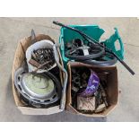 Boxes of mostly motorbike parts etc