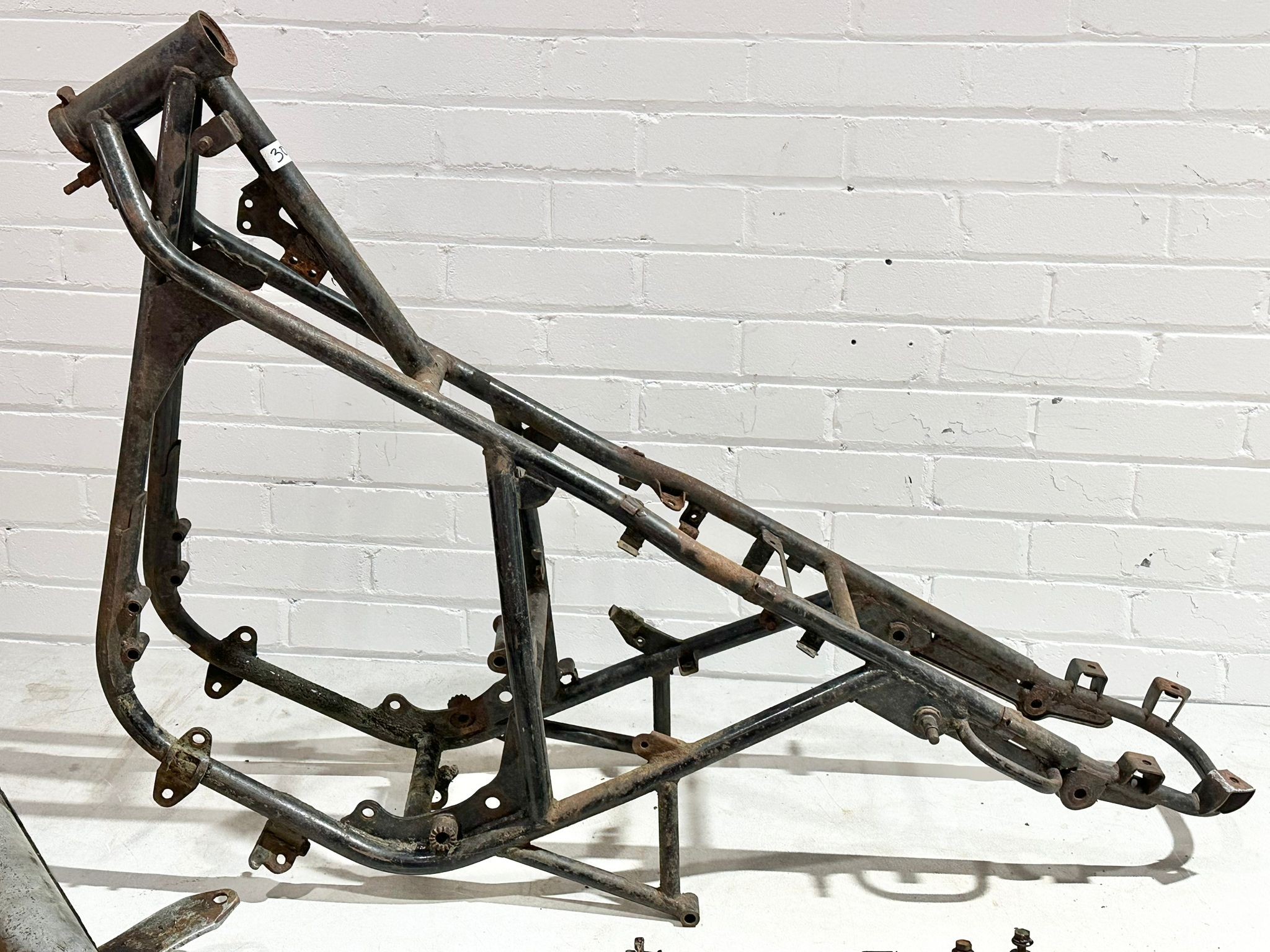Kawasaki S2 350 frame with tank, seat, forks etc - Image 6 of 12