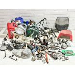 A sundry lot of miscellaneous motorbike parts etc