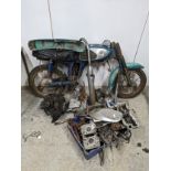 A Honda CD175 1966/7 frame with parts