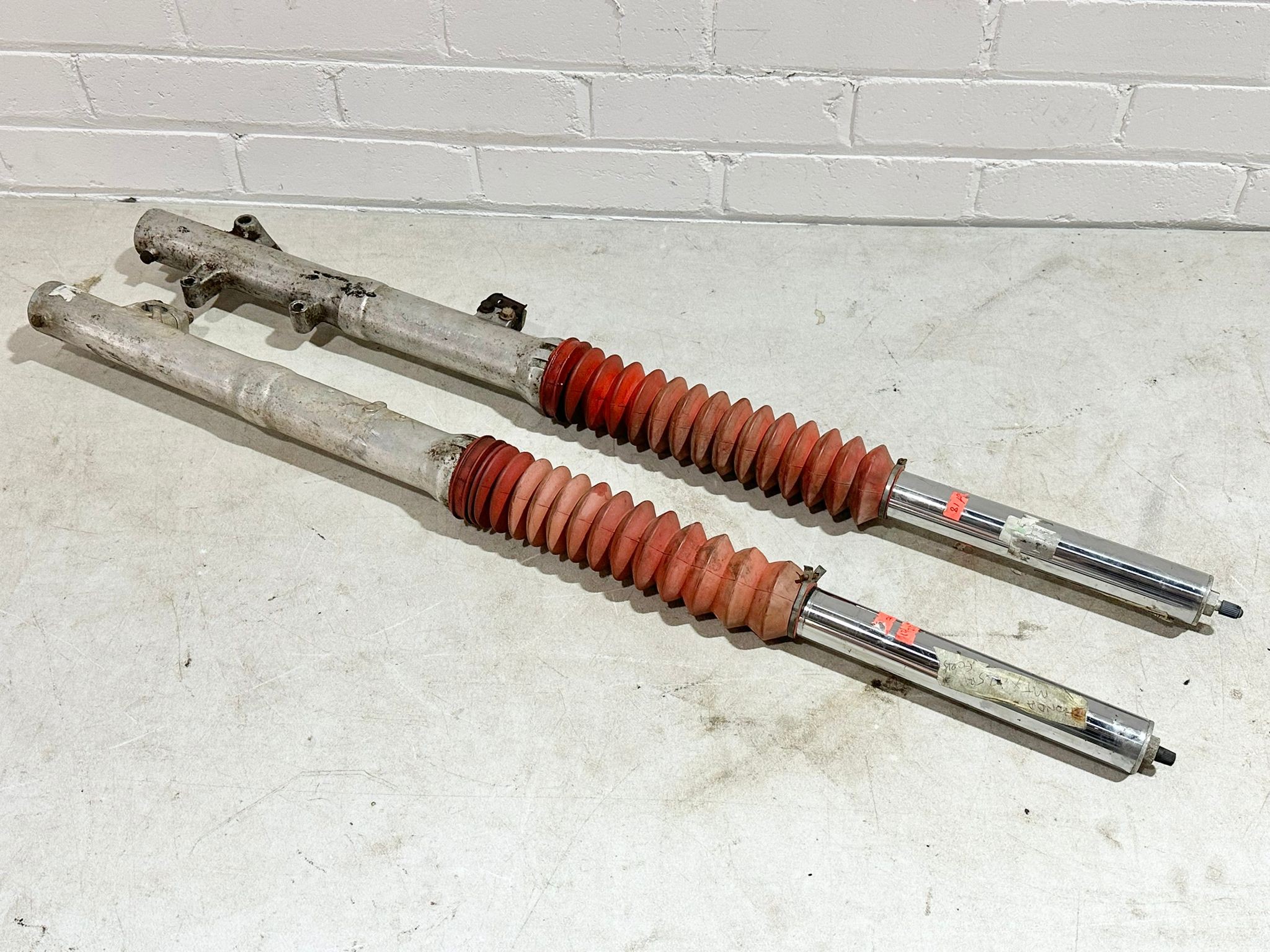 A pair of Honda MTX 125 forks