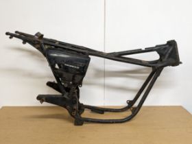 A 1978 Suzuki GT380 frame with export document