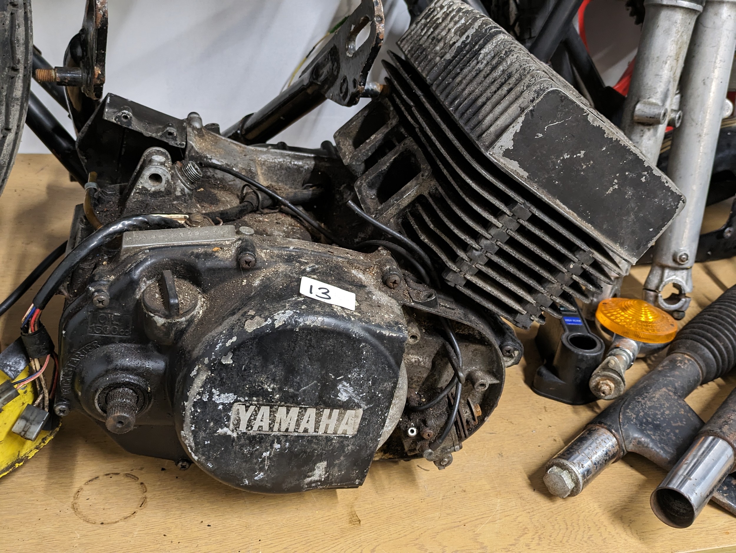 A 1979 Yamaha RD250 Aircool frame with parts and documents - Image 13 of 18