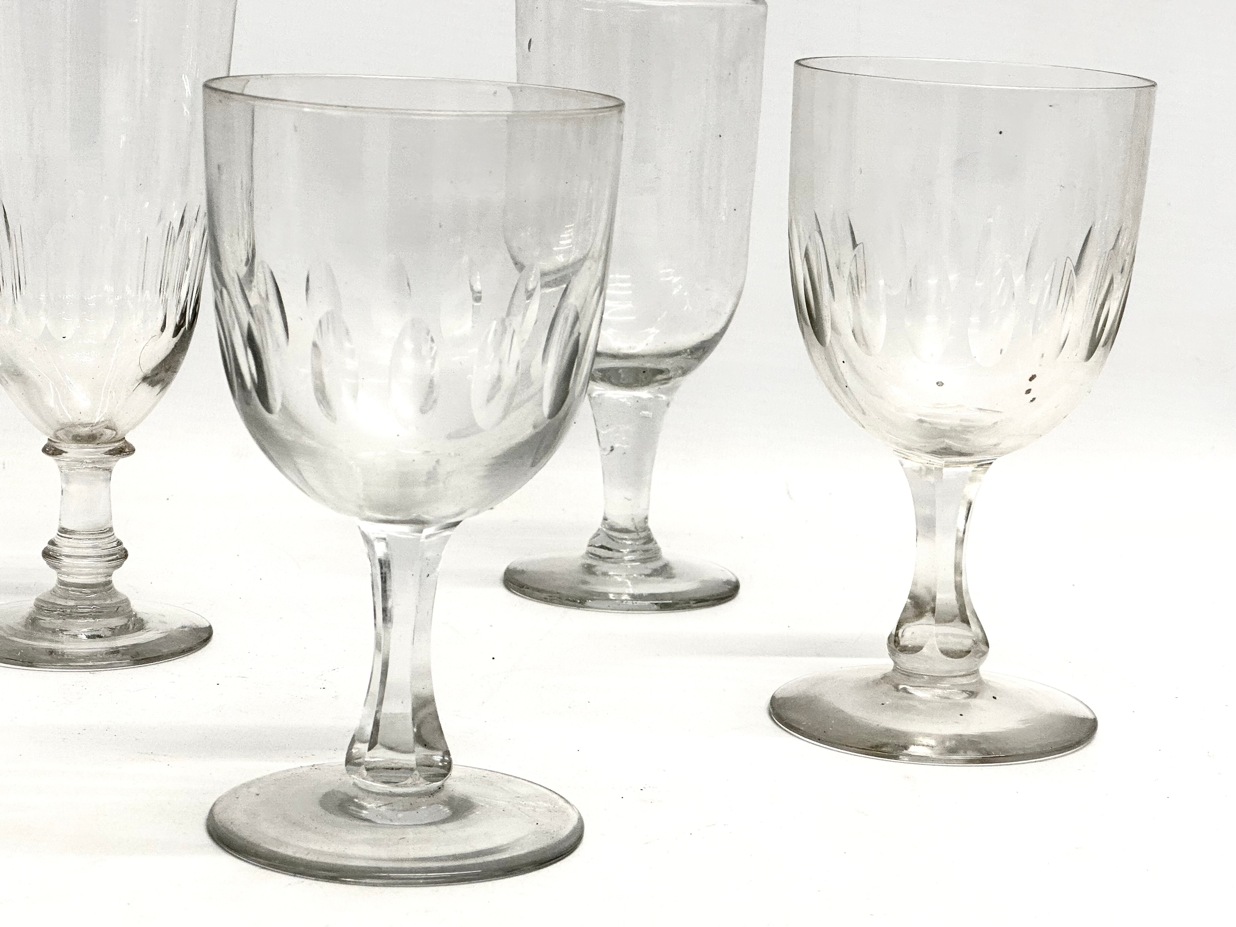 A collection of large Mid 19th Century Victorian drinking glasses. 2 Victorian ale glasses 19cm. A - Image 3 of 9