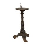 A cast iron sundial, Victorian case with later top. 83cm