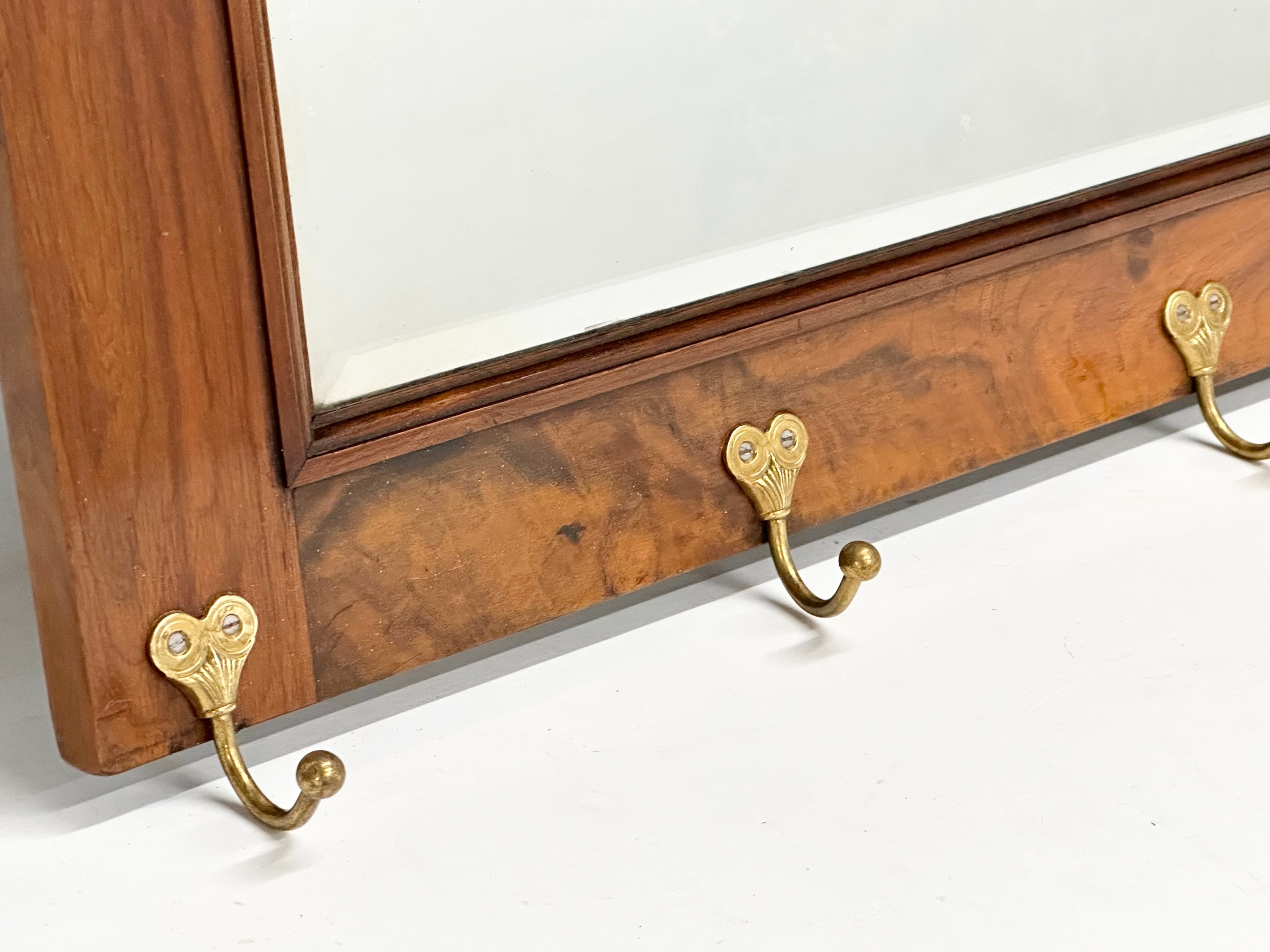 A 19th Century Victorian mahogany mirror back hat and coat rack. 106x16.5x56cm - Image 6 of 6