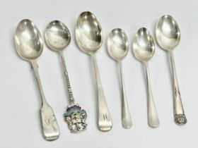 6 silver spoons. 96.74 grams.