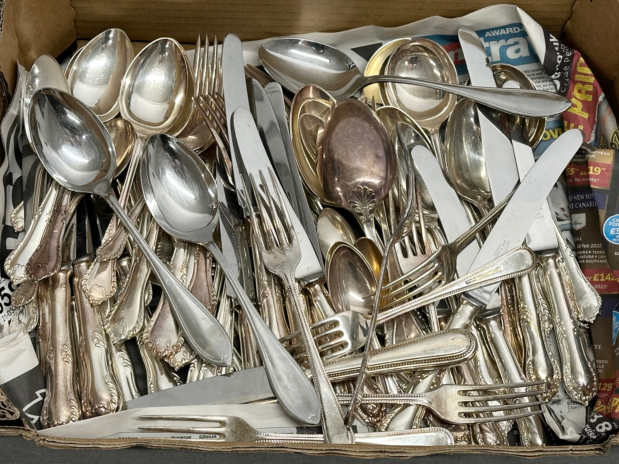 A quantity of silver plated cutlery.