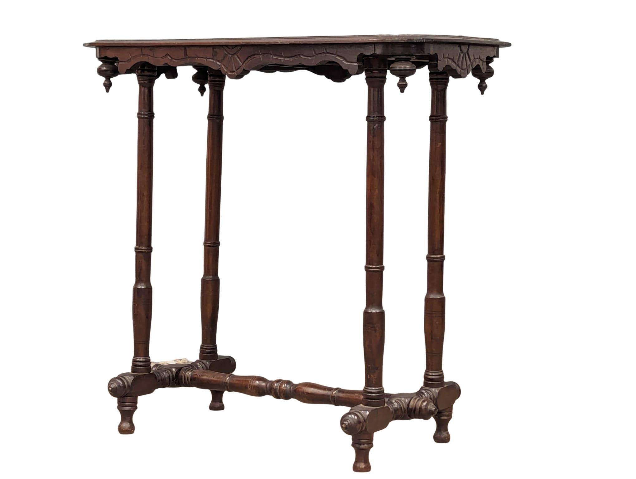 A Late 19th Century Irish inlaid mahogany side table. 83x43x80cm - Image 3 of 4