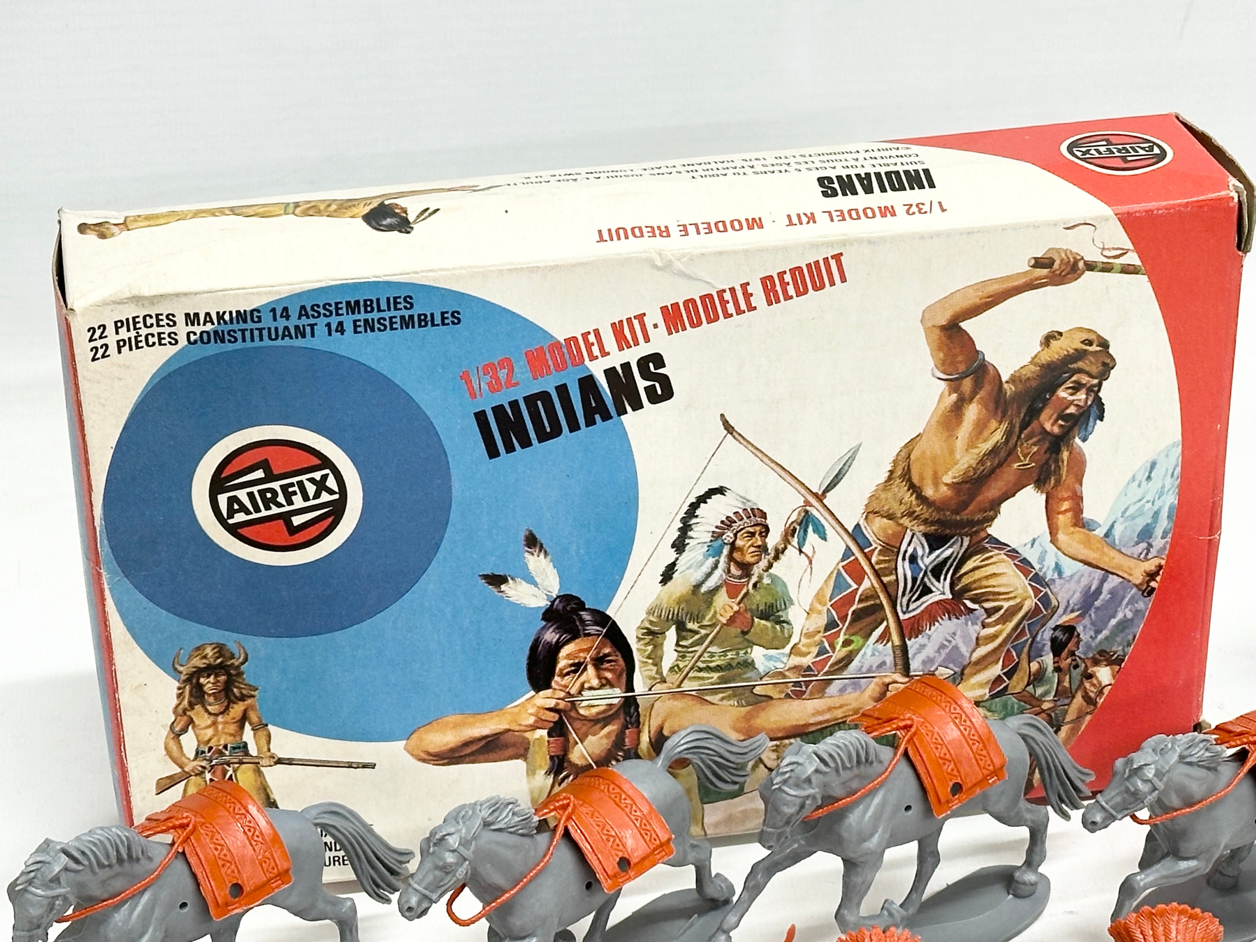 3 boxes of vintage Airfix model kits. Airfix Indians, 1/32 scale. Airfix American Cowboys. Airfix - Image 7 of 7