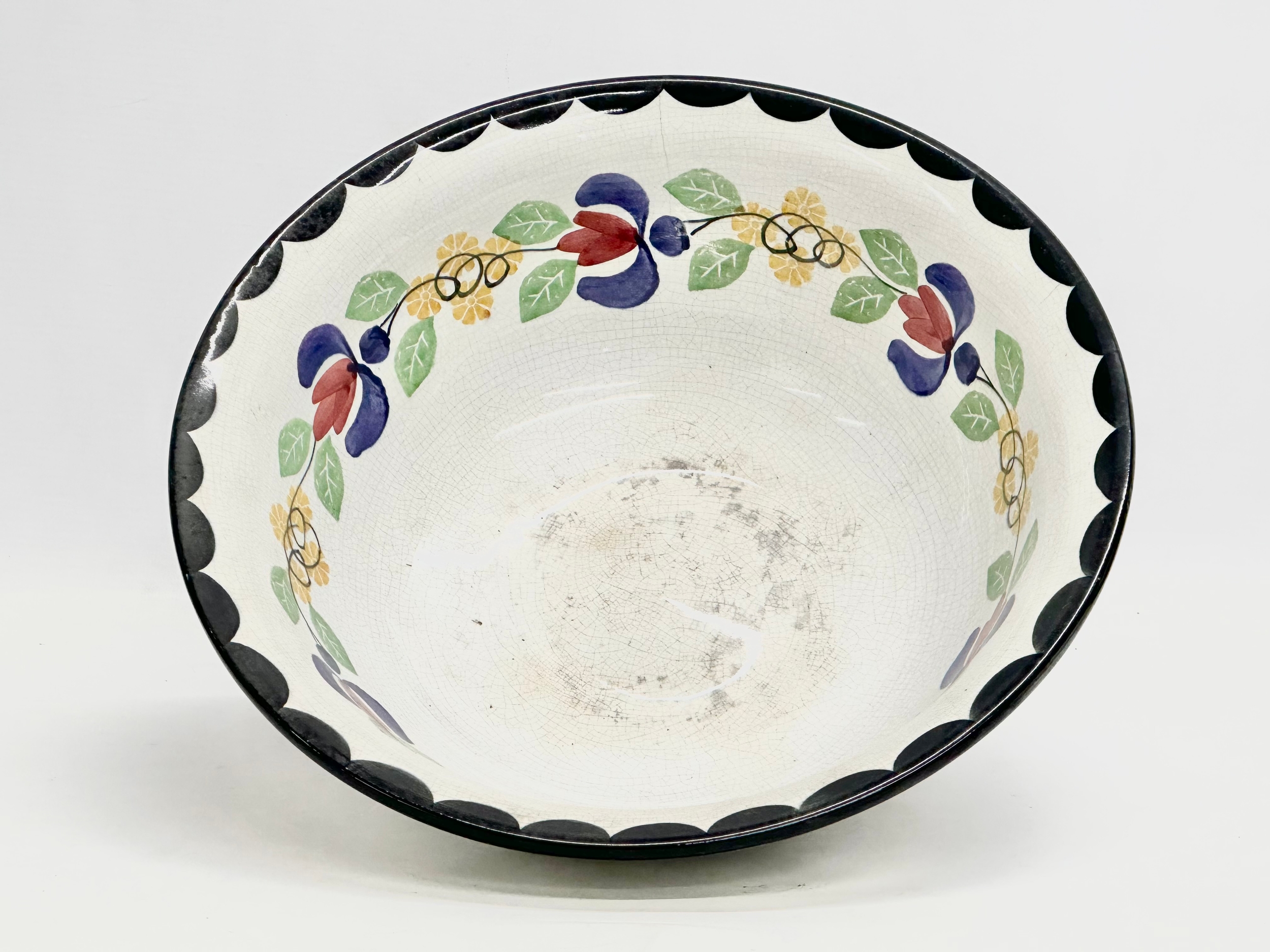 A large Mid/Late 19th Century Spongeware bowl. 32x11cm - Image 2 of 4