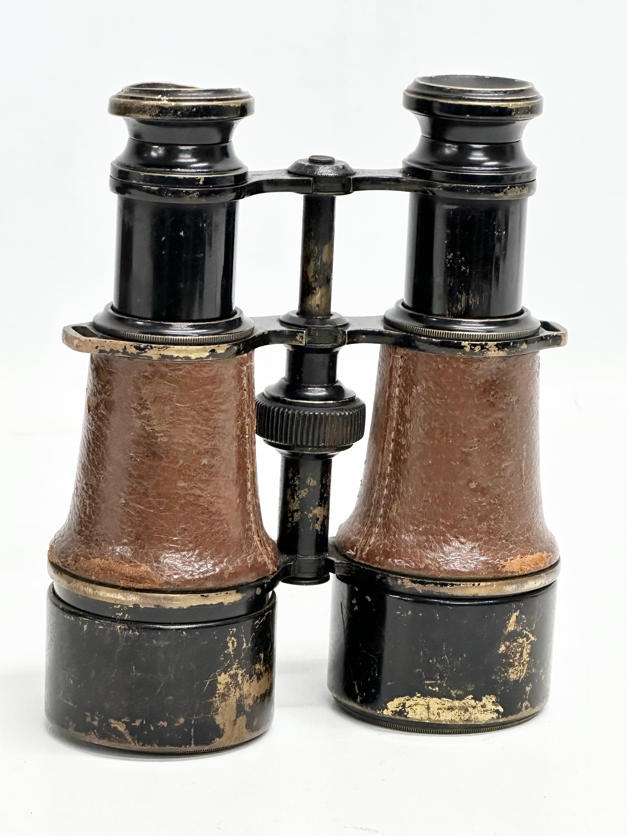 A pair of WWI field binoculars with original leather case. G. Battle. - Image 5 of 7