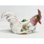 A large Italian pottery rooster egg holder. 39x24cm