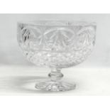 A large Tyrone Crystal footed centre piece bowl. 24.5x20.5cm.