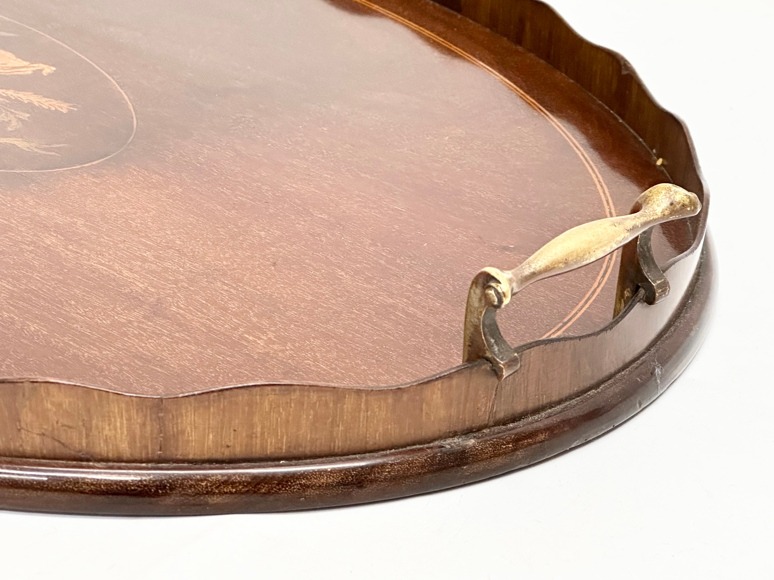 A Sheraton Revival inlaid mahogany serving tray. Late 19th/Early 20th Century. Circa 1890-1910. - Image 3 of 5