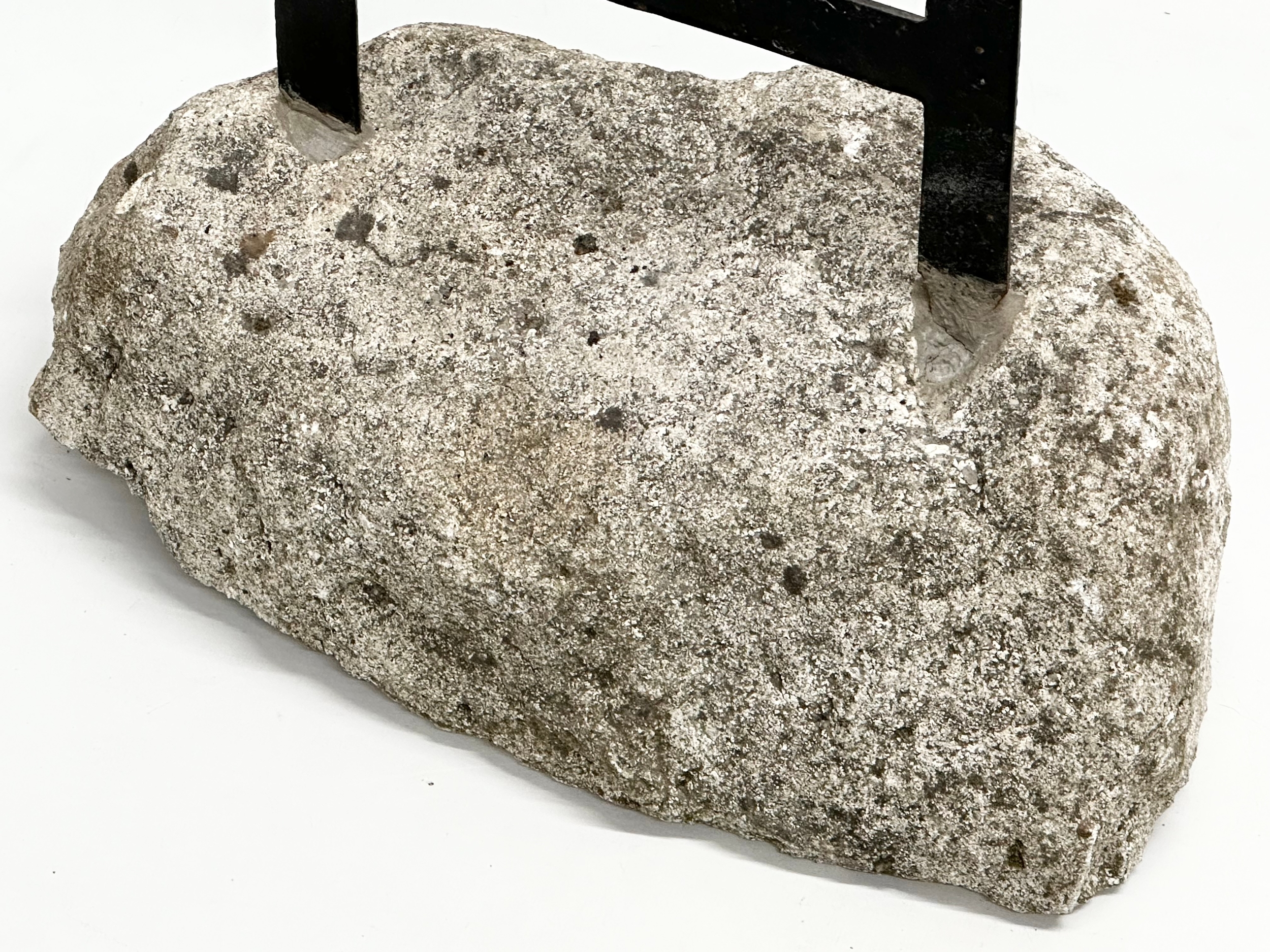 A Victorian boot scraper with granite base. 34x20x40cm - Image 3 of 5