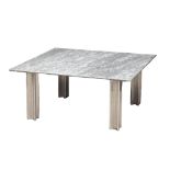 A Zanotta granite top coffee table on alloy supports, 90cm x 90cm x 41cm