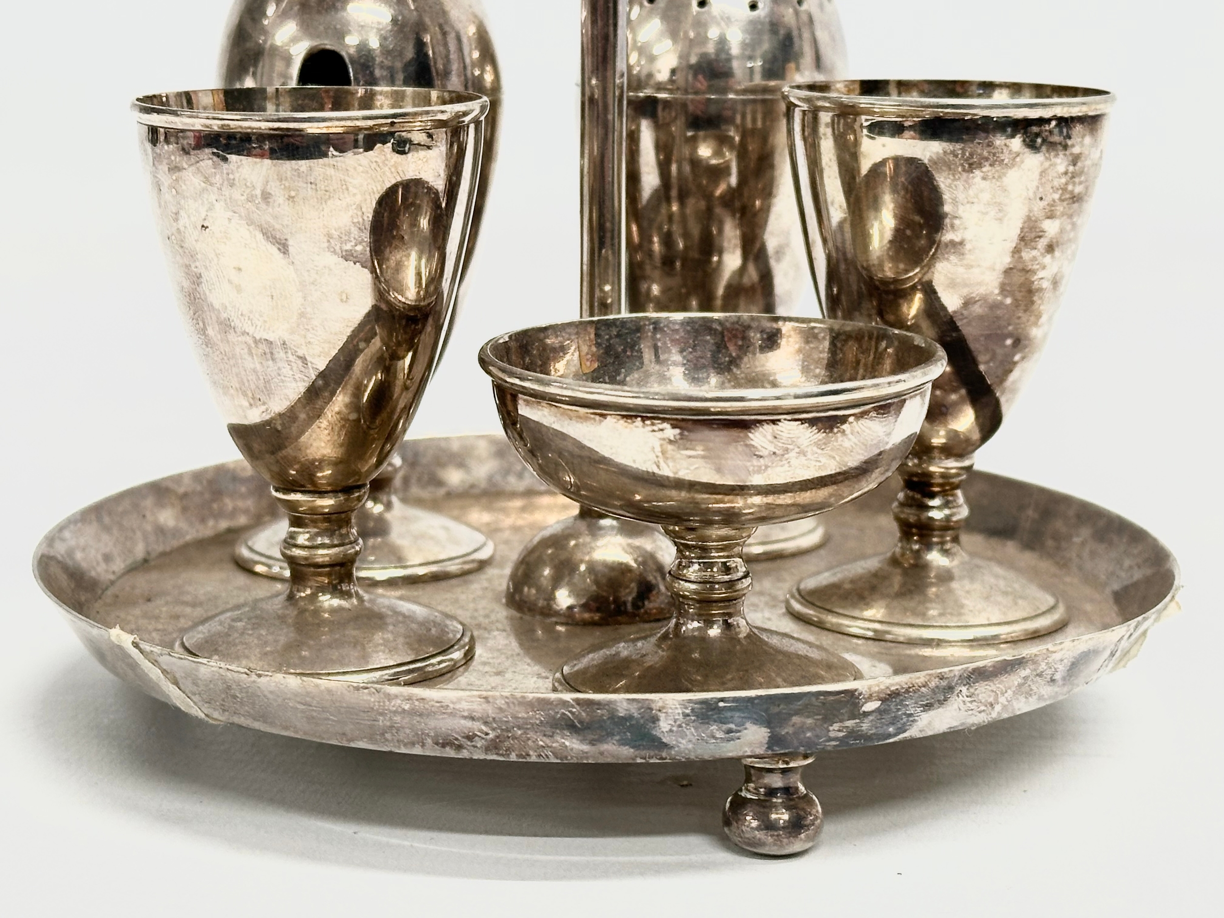 A Late 19th Century Hukin & Heath silver plated breakfast set/egg set. - Image 2 of 4