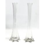 A pair of large early 20th century French ‘Eiffel Tower’ vases. 31cm