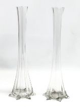 A pair of large early 20th century French ‘Eiffel Tower’ vases. 31cm