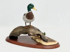 A large Border Fine Arts ‘Mallard’ figure on stand. Water Fowl of the World by Don Briddell.