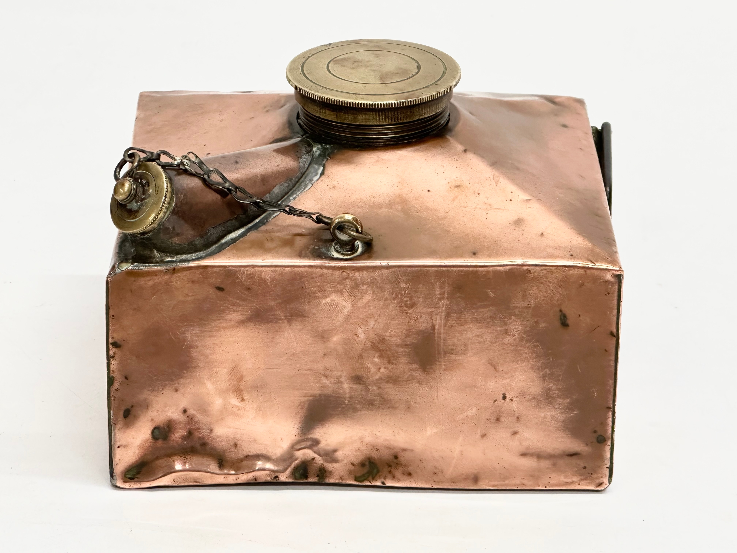 A Victorian copper Sirram camping kettle. 14x12x10cm - Image 3 of 5