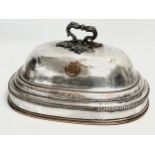 An Early 19th Century silver plated meat dome by D&G Holy & Co. Circa 1805-1820. 34x25x20cm