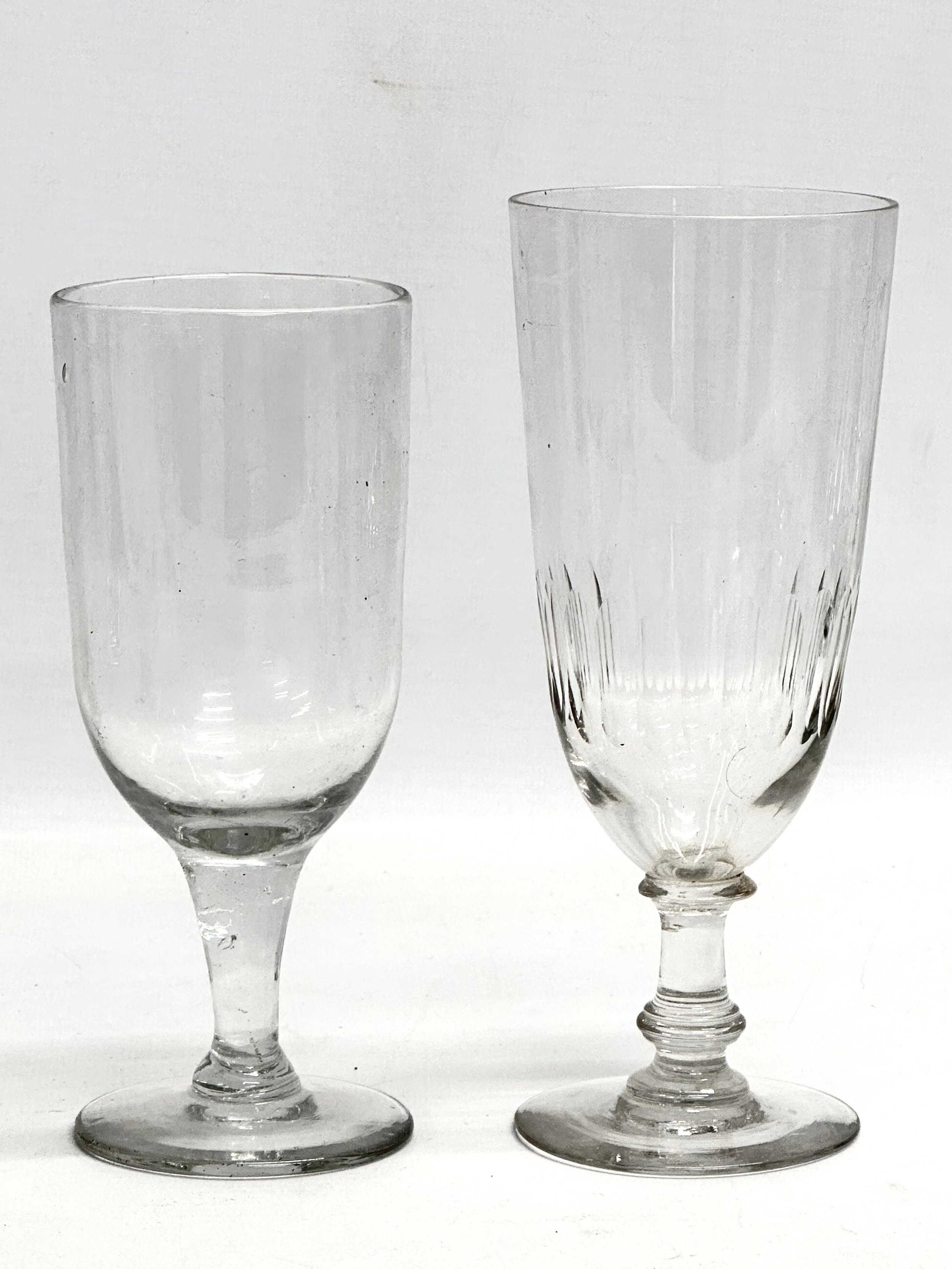 A collection of large Mid 19th Century Victorian drinking glasses. 2 Victorian ale glasses 19cm. A - Image 9 of 9