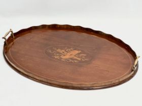 A Sheraton Revival inlaid mahogany serving tray. Late 19th/Early 20th Century. Circa 1890-1910.