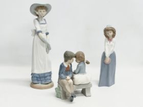 3 NAO figurines. Large NAO ‘Louise’ figurine 32cm. A NAO ‘First Love’ figurine. A NAO ‘Too Cute’